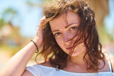 Portrait of beautiful young woman