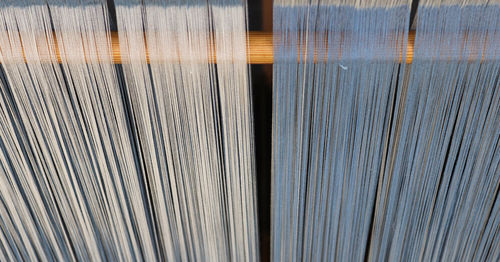 Full frame shot of threads in loom