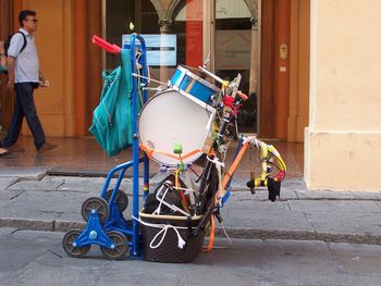 Bicycles on building