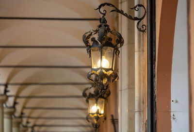 Close-up of chandelier