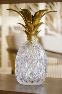 Close-up of vase on table at home