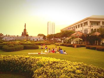 Group of people in lawn