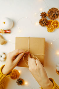 Midsection of woman holding food