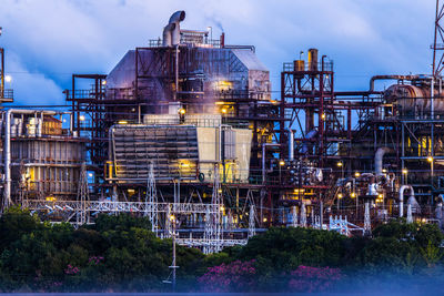 Oil refineries at dawn.