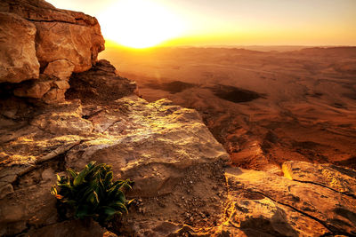 Scenic view of rock formation against sky