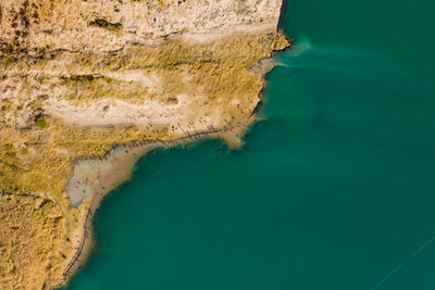 A lake is a natural habitat for many animals and plants when viewed from above