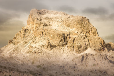 Low angle view of rock formations