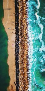 High angle view of beach