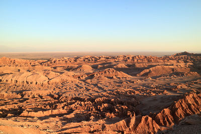Aerial view of landscape against clear sky