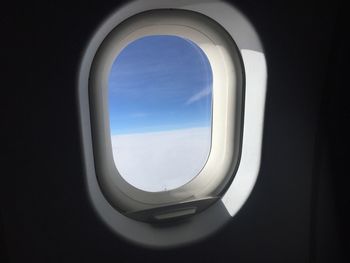 Sky seen through airplane window