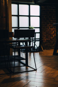 Empty chairs and tables at home