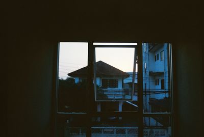 Building seen through window