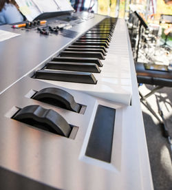 Close-up of piano keys