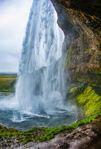 Scenic view of waterfall