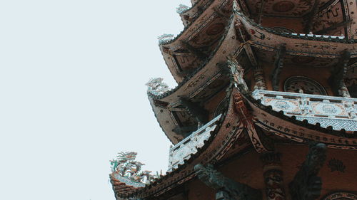 Low angle view of temple against clear sky