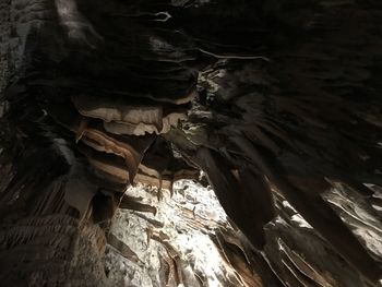 Low angle view of rock formation in cave