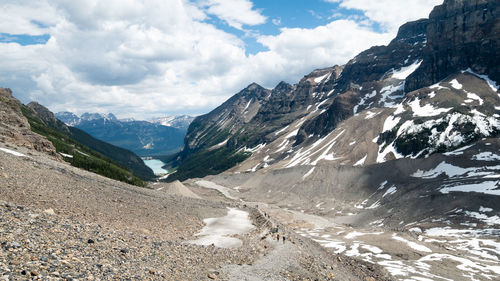 Scenic view of mountains against sky