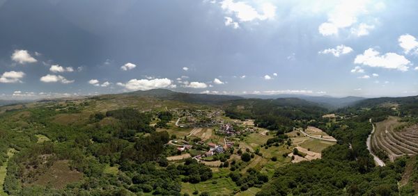 High angle view of landscape against sky