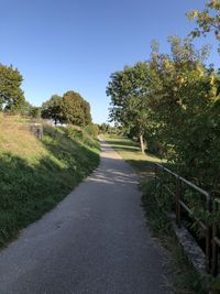 Road amidst trees against sky