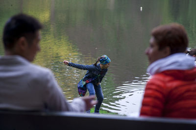 People in river