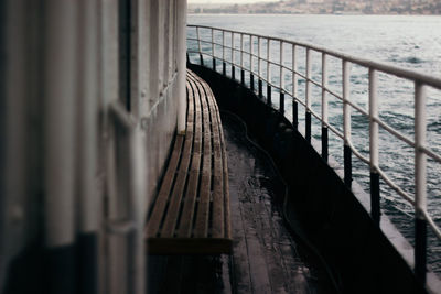 Seat on ferry over sea