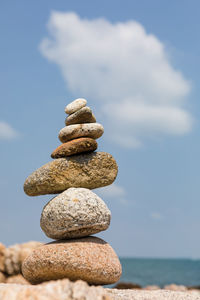 Stack of stones on beach