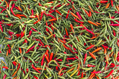 Full frame shot of red chili peppers