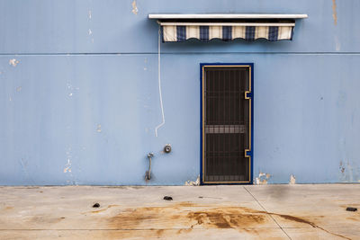 Closed door of building