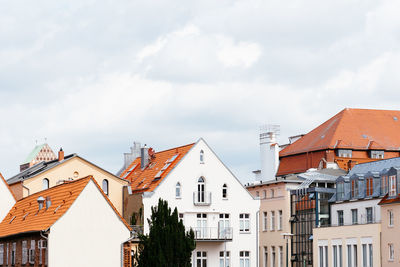 Cityscape of historic european town. wismar, germany.