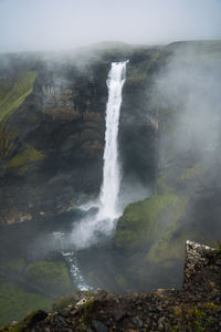 Scenic view of waterfall