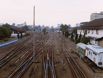 Railroad tracks in city