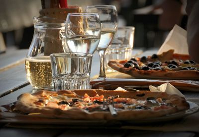 Close-up of food in plate on table