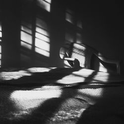 Close-up of shadow on window at home