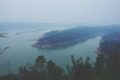 High angle view of sea against sky