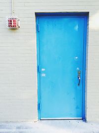 Blue door of building