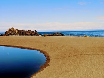 Scenic view of beach against sky