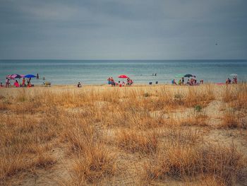 Scenic view of beach against sky