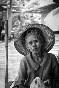 Portrait of woman wearing hat