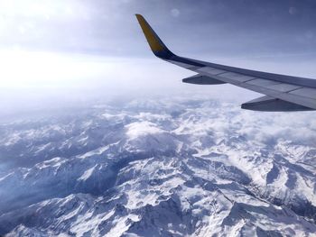 Aerial view of mountain against sky