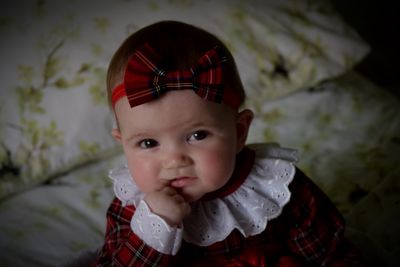 Close-up of portrait of cute baby