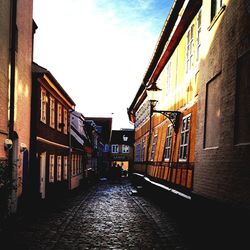 Narrow canal along buildings