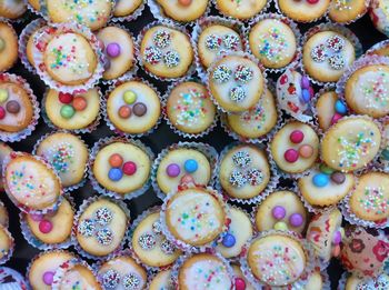 Full frame shot of cupcakes