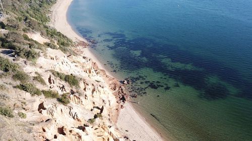 High angle view of beach