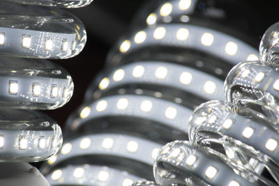 Close-up of illuminated led lights during christmas