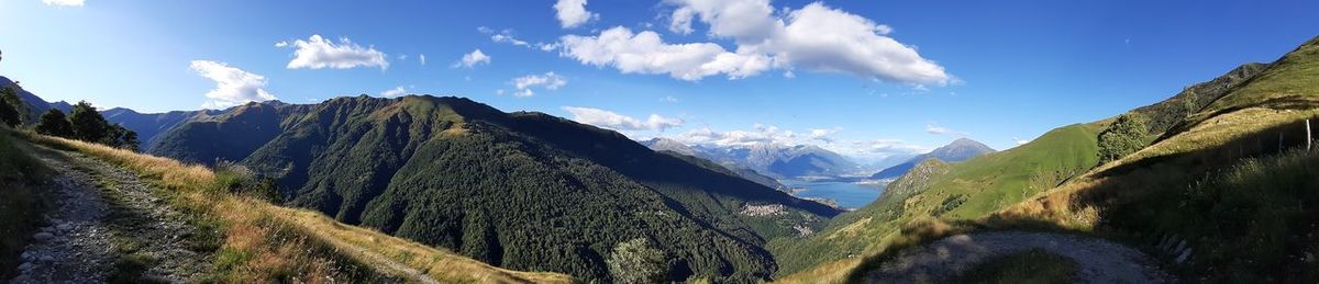 Panoramic view of mountains against sky