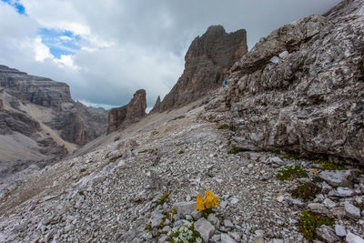 Scenic view of rocky mountains against sky