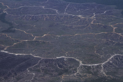 High angle view of a land