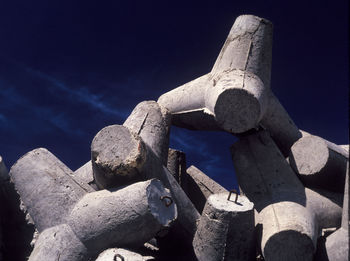 Low angle view of sculpture against sky