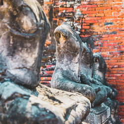 Statue against temple outside building