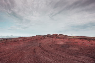 Scenic view of desert against sky